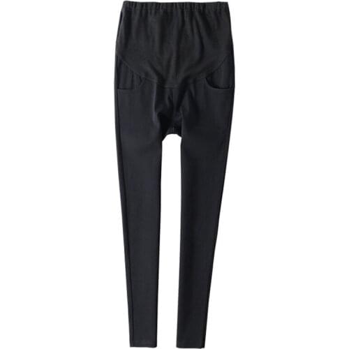 Autumn and winter thickening pregnant womens feet pants magic pants stomach lift pants wear maternity dress