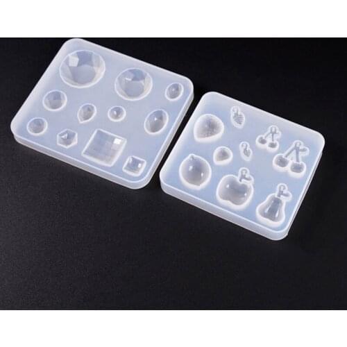 Gemstone Fruits Silicone Mold (11 Cavity) Assorted Faceted Rhinestone Mold Faux Gem DIY epoxy Resin Jewelry Making Pendants
