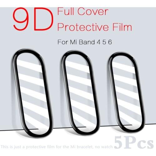 9D Protective for Xiaomi mi band 4 5 6 glass film for Mi band 6 5 4 Xiaomi Watch band 5 Soft Screen Protector Film For mi band 4