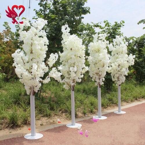 1. 5feet Height white Artificial Cherry Blossom Tree Roman Column Road Leads For Wedding Mall Opened Props 10pcs/lot