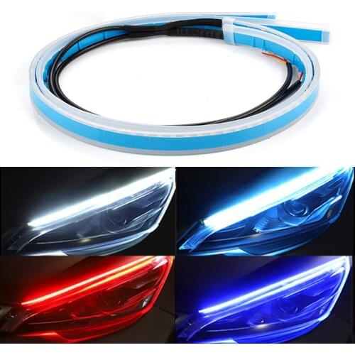 1x pcs LED Car DRL Daytime Running Lights Auto Flexible Turn Signal Guide Strip Lamp Brake Flow Light 12V