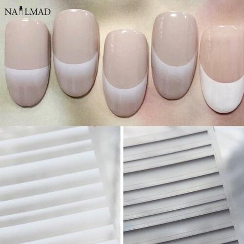 1pc French Tips Nail Sticker Gradient White Stripe Lines Transfer Stickers Bride Nail Design Curve Lines Nail Art Accessories