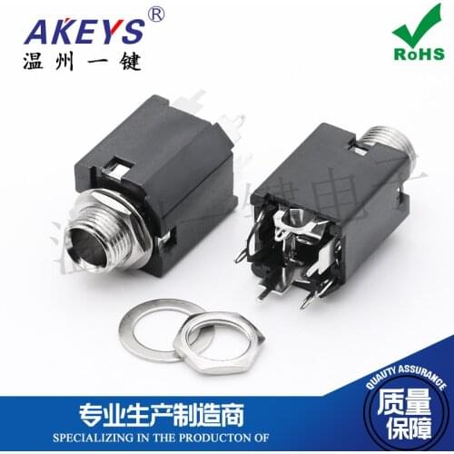 10pcs 630-5P 6.35MM microphone Microphone headphone jack 5-pin audio audio amplifier Connector female seat All copper sleeve