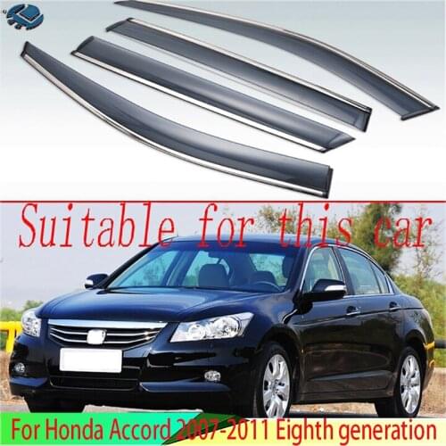 For Honda Accord 2008-2012 Plastic Exterior Visor Vent Shades Window Sun Rain Guard Deflector 4pcs