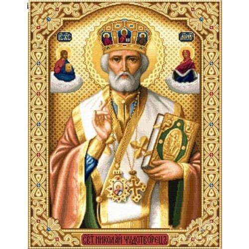 5D men mosaic Diamond Painting Mosaic Icons"St. Nicholas Of Myra"3D Square diy Diamond Embroidery Pattern Orthodox Religion