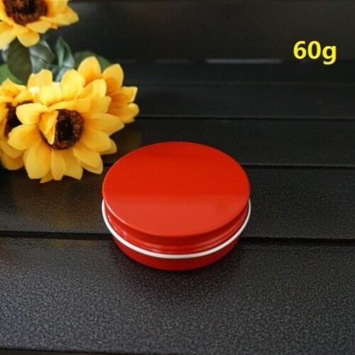 60g 60ml Empty Red Small Aluminum Box Metal Tin Cans DIY Round Cream Refillable Jar Tea Aluminum Pot Portable Containers