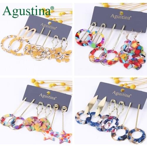 Agustina Set earrings fashion jewelry long earrings women drop earrings geometry Acrylic earring bohemian earings cute wholesale
