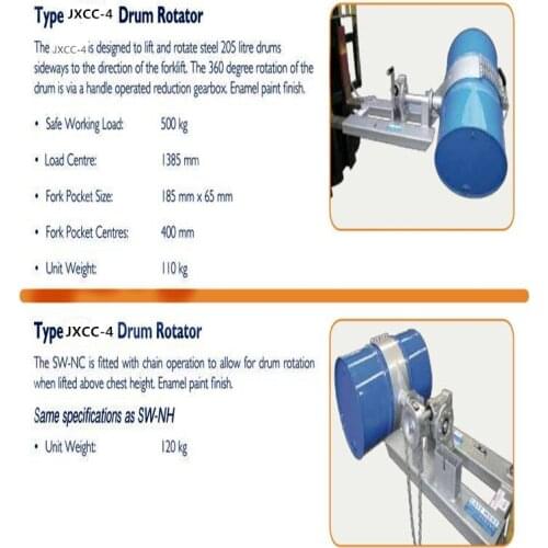 Hot sale Forklift accessories Forklift attachment Oil drum lifting clamp drum rotator