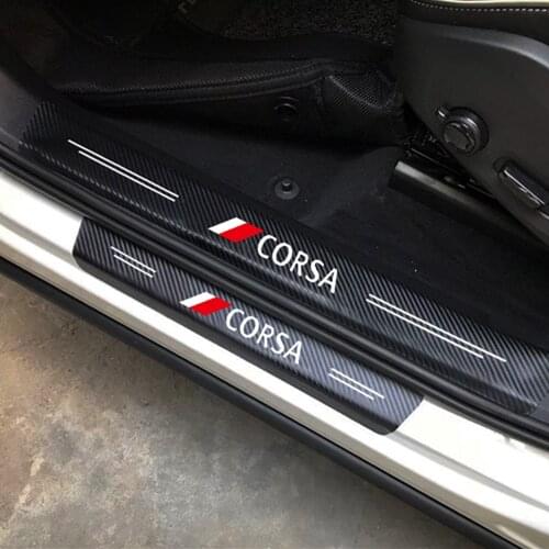For Opel Corsa Car Stickers Door Sill Threshold Protection Scuff Plate Guard Pedal Cover Decor Parts Car Styling Accessories