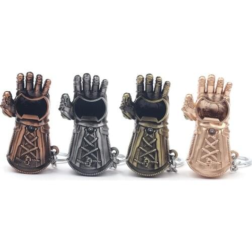 Disney Marvel Movie Keychain Avengers Thanos Infinity Gloves Corkscrew Key Chain Opener Pendant Gift Keyring