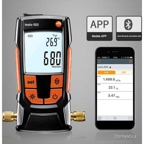 Testo 552 Differential Pressure Gauge Monitor Digital Electronic High Precision Pressure Gauge Conditioning Measurement Meter