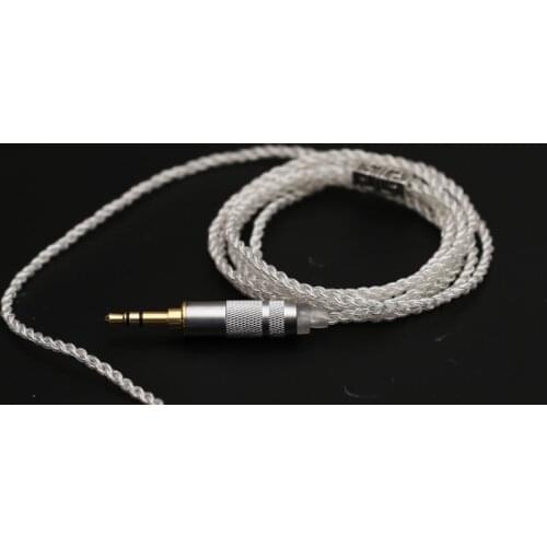 Diy earphone cable 40 core silver plated wire DIP/curved plug
