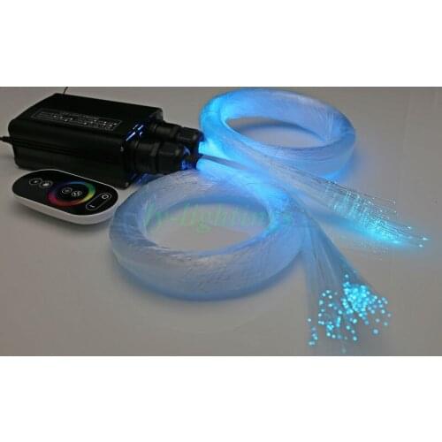 DIY stars ceiling fiber optic light 32w led light source +400 stands optical fiber cable touchpad remote RGB colors dual output