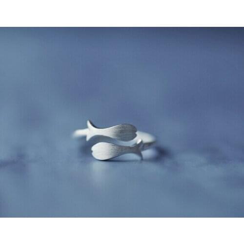 Pisces Ring Zodiac Constellations symbol Ring Horoscope Signs Ring Cute Double Fish Opening Rings for Birthday Gift jewelry