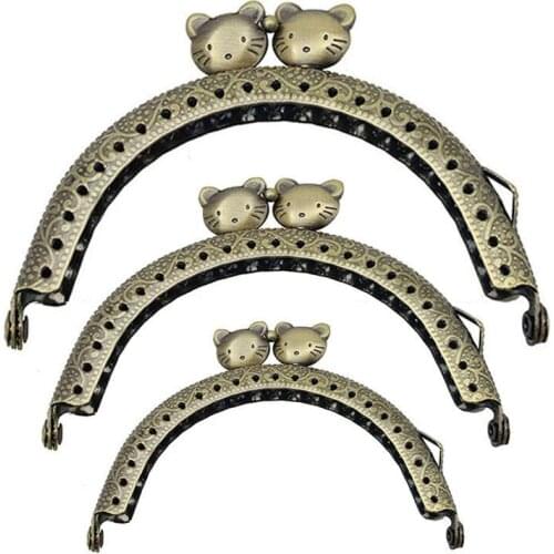 Cat Semi Circle Metal Purse Frame Handle For Clutch Bag Handbag Accessories Making Kiss Clasp Lock Handmade Bag Strap Belts