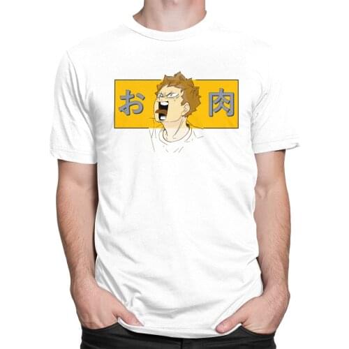Cool Kawaii Haikyuu T Shirt for Men Short Sleeves Leisure Hinata Shouyou T-shirt O-neck Soft Cotton Anime Manga Tee Gift Idea