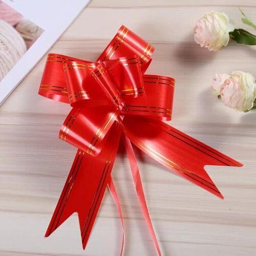 Pull Bow Ribbons 100Pcs/Lot Gift Wrapping Happy New Year Wedding Birthday Party Supplies Home Decoration DIY Pull Flower Ribbons