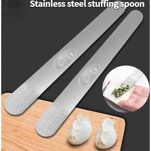 Stainless Steel Digging Spoon Household Dumpling Filling Ruler Picking Wave Design Non-Slip Pastry Wonton Tools Accessories