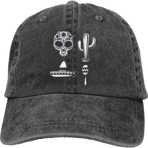 Maracas Mexican Music Candy Skull Sombrero Gift Baseball Cap cowboy hat Peaked cap Cowboy Bebop Hats Men and women hats