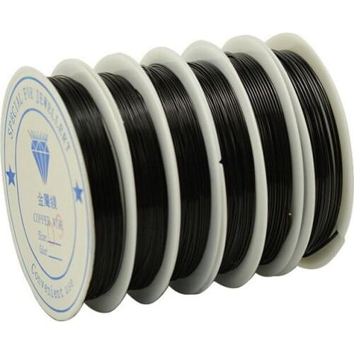 Copper wire 0.3/0.4/0.5/0.6//0.8/1.0mm 30/15/10/6.5/3.5/2.5 meters long Diy Black wire line handmade beaded jewelry jade line