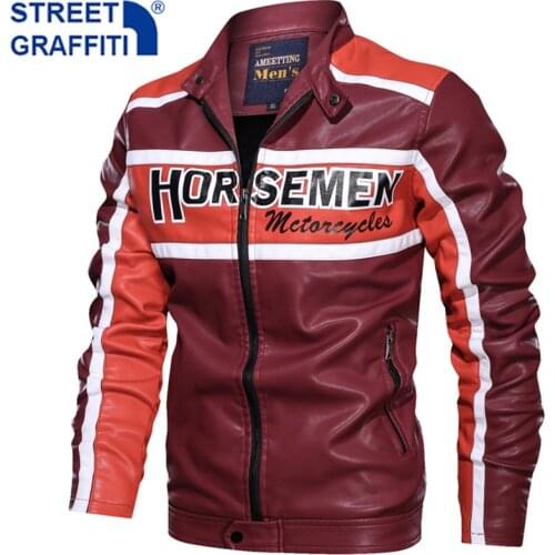 2021 Men New Winter Motor Leather Jacket Men Casual Autumn Baseball PU Fleece Jackets Coat Fashion Slim Biker Leather Jacket Men