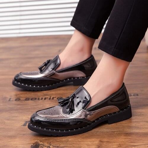 2019 new spring leather shoes mens loafers male comfortable oxford shoes luxury brogues fashion formal Business shoes Large size