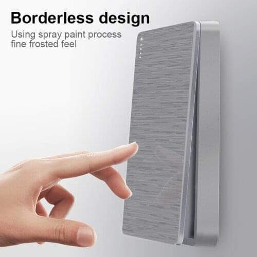 KAMANNI 2 Gang 2 Way Wall Light Switches Fluorescent Indicator Matte Brushed Panel Grey 220v Socket Built-in USB Crossbar Switch