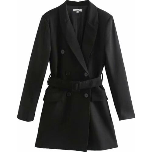 2020 new Spring autumn European Double-breasted Suit Jacket dress sheining vadiming female suit dress jacket Xdn9348