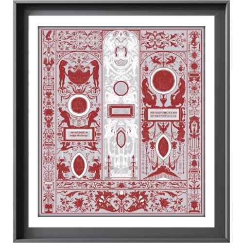 Reniassance sampler cross stitch counted pattern design 18ct 14ct 11ct silver canvas embroidery DIY needlework
