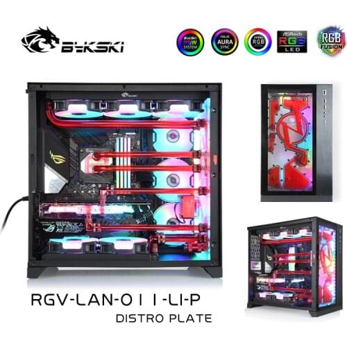 BYKSKI Acrylic Board Water Channel Solution use for LIAN LI O11 Dynamic Cas / Kit for CPU and GPU Block / Instead reservoir