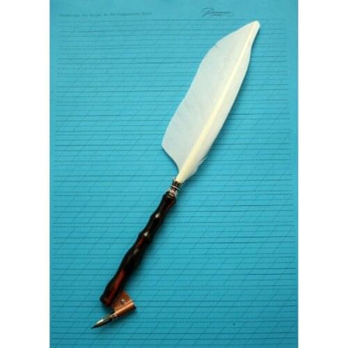 Rosewood Copperplate Script Antique Drop Oblique Feather Pen Calligraphy Dip Pen with Adjustable Flange