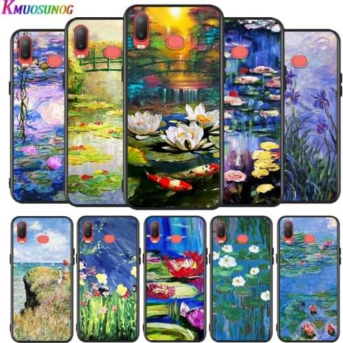 Monet Garden Lotus Bridge for Samsung Galaxy A9 A8 Star A750 A7 A6 A5 A3 Plus 2018 2017 2016 Silicone Black Phone Case Cover