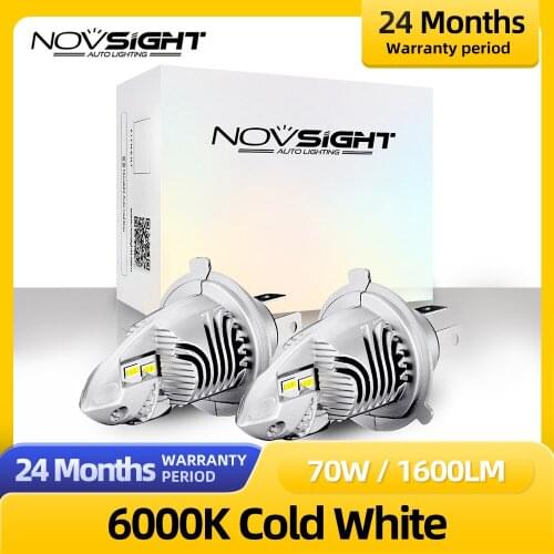 NOVSIGHT Led Car Lamps H4 Bulbs H4/9003/HB2 Hi/Lo 70W 12000LM 6000K Auto Headlamp Led Lamp For Auto H4 Led Headlight On Cars