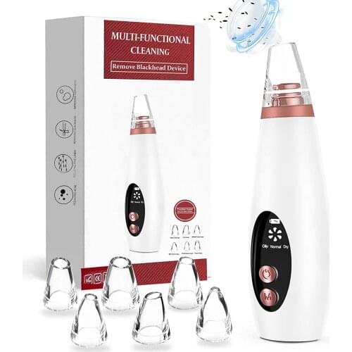 Blackhead Remover Pore Vacuum Cleaner Blackhead Acne Extractor Tool 3 Suction Power & 6 Probes LED Display Beauty Skin Care Tool