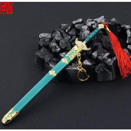 Eternal Tribulation Infinite Game Peripheral Long Sword Blue And White Full Metal Sheathed Sword Model Handicraft Decoration