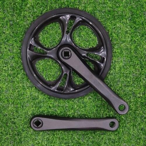 48T 170mm 152mm Bicycle Crankset Single Speed Plastic Double Cover Crank Set Square Hole Folding Bicycle Sprocket wheel Parts
