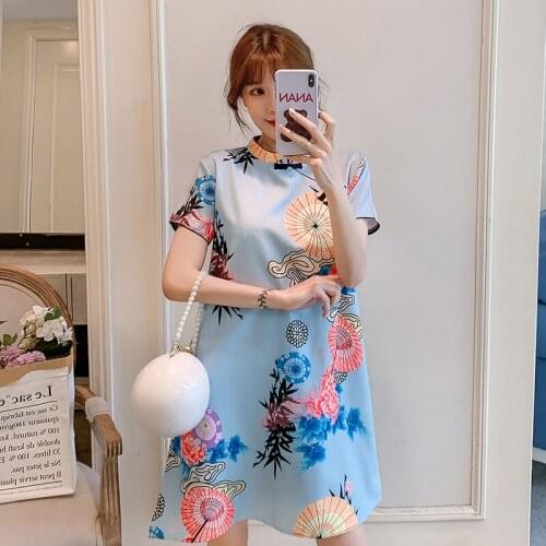 7178# Vintage Chinese Style Maternity Cheongsam Summer Fashion Clothes for Pregnant Women Pregnancy Dress Clothing Drop Shipping