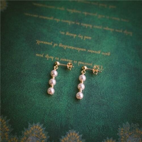 Handmade Natural Freshwater Pearl Earrings Gold Filled Brincos Not Fade Party Gift Vintage Jewelry Oorbellen