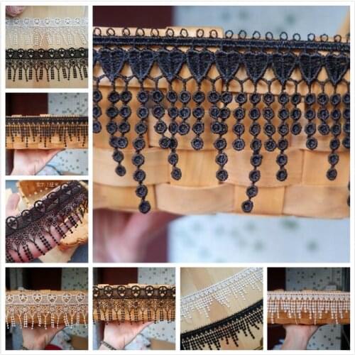 1 Meter High Quality Water Soluble Fringe Lace Trimming Tassel Lace Fabric DIY Clothing Accessories Clothes Curtain Decoration