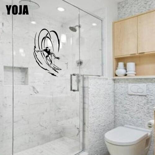 YOJA 24x14.1CM Fun Bathroom Glass Decal Decoration Home Wall Stickers G2-0306
