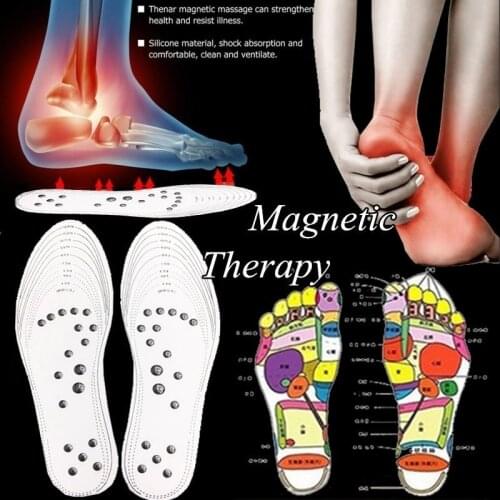 1Pair/2Pairs Promote Blood Circulation Cutable Unisex Slimming Insole Foot Magnetic Massage Health Care Relief Pain Therapy