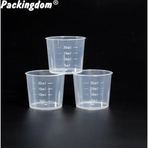10pcs 20ml Eco Plastic PET Material Measuring Tools for Refilling Graduation Scale Cup for Floral Dispensing Clear Color