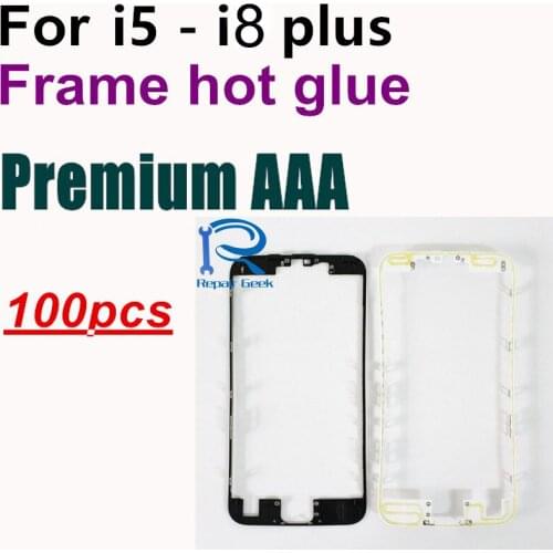 100pcs Front Bezel for iPhone 8 7 6 6s plus 5 5c 5s Middle frame with hot glue Replacement (50wht50blk)