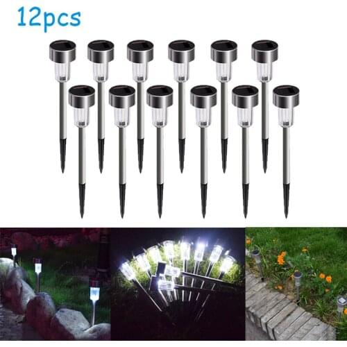 12PCS Solar Garden Light LED Outdoor Solar Garden Pathway Light IP65 Waterproof Warm White/Multiple Landscape Light Spot Lamp