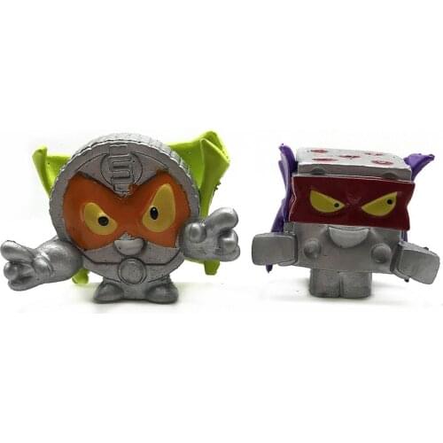 2pcs Superzings Rare Silver Garbage Doll Rubber Cartoon Anime Action Figures Toy Super Zings Collection Model Kids Toys