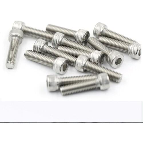 20/50Pcs DIN912 M1.4 M1.6 M2 M2.5 M3 M4 M5 M6 304 Stainless Steel Hexagon Socket Head Cap Screws Bicycle Hex Bolts