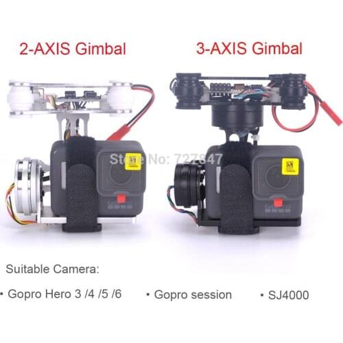 RTF FPV 3-AXIS / Lightweight 2-AXIS Brushless Gimbal Board for Gopro3 4 Gopro Hero 5 6 Gopro session SJ4000 RC drones