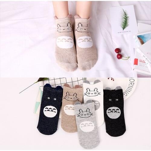 5 Pairs/Lot Women Socks Set Cartoon Cat Cute Animal Print Pattern Socks Funny Short Ankle Ladies Girl Gift Cotton Autumn Sock