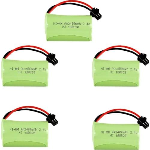 5PCS NIMH battery pack 2400mAh 2.4V toy battery for RC electric toy electric tool high capacity 2.4v nimh battery pack