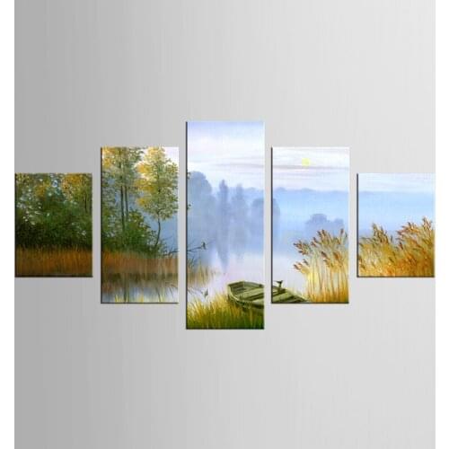 Free shipping lake scenery canvas prints oil painting printed on canvas wall art decoration picture Home Decor Artwork/njy-145